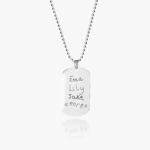 Mens Handwriting Dog Tag Necklace - Inscripture - Memorial Jewellery for men