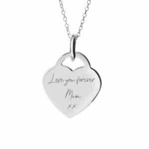 sterling silver heart Handwriting Necklace - Inscripture - Memorial Jewellery