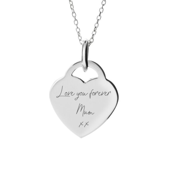 Sterling Silver Heart Handwriting Necklace - Inscripture - Memorial Jewellery - Handwriting Jewellery
