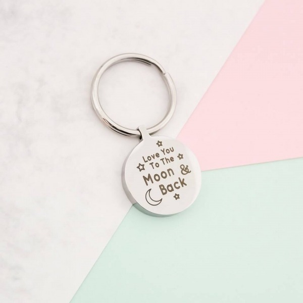 Moon & Back Keyring - Inscripture - Personalised Gifts