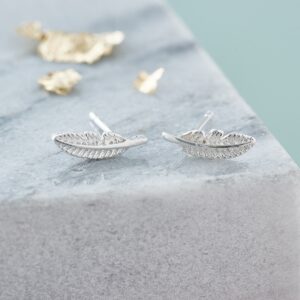 Silver Feather Memorial Earrings - Inscripture - Personalised Jewellery