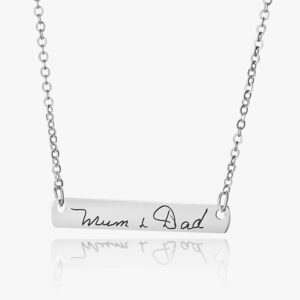 Handwriting Silver Bar Necklace - Inscripture - Memorial Jewellery - Handwriting Jewellery