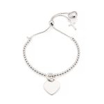 Silver Heart Bead Bracelet