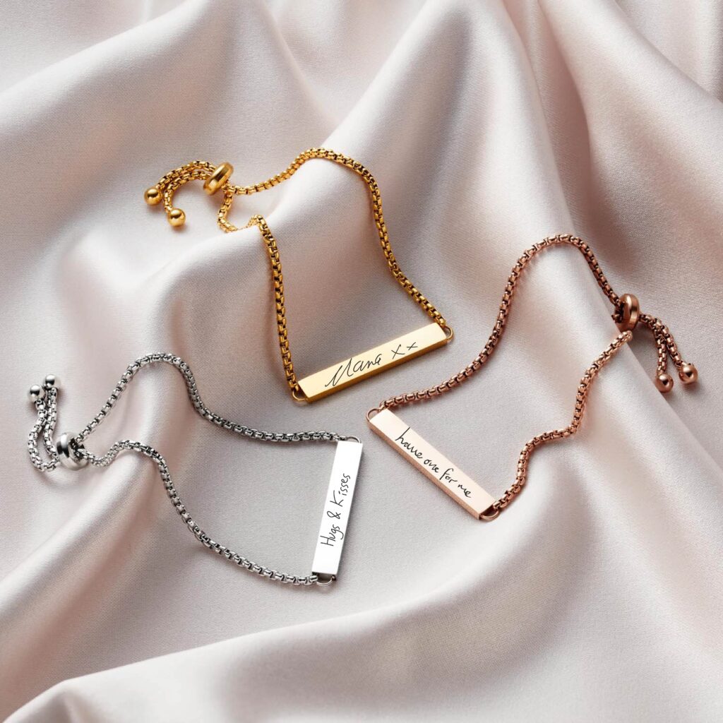 Slider Handwriting Bracelet - Memorial Jewellery - Handwriting Jewellery