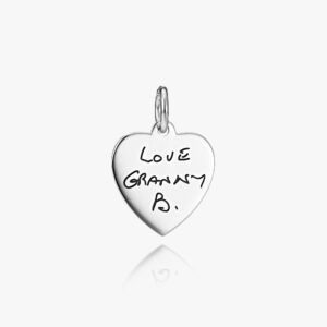 Sterling Silver Heart Handwriting Charm - Memorial Jewellery - Handwriting Jewellery - Inscripture