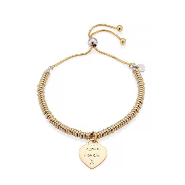 Two-Tone Gold Sweetie Handwriting Bracelet - Handwriting Jewellery - Memorial Jewellery