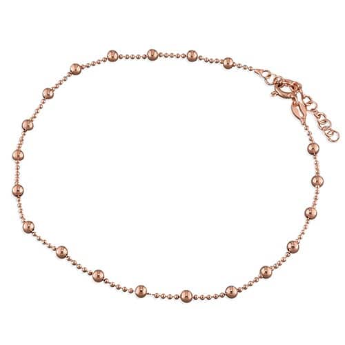 Rose Gold Bead Anklet - Inscripture - Personalised Jewellery