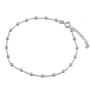 Silver Bead Anklet - Inscripture - Personalised Jewellery
