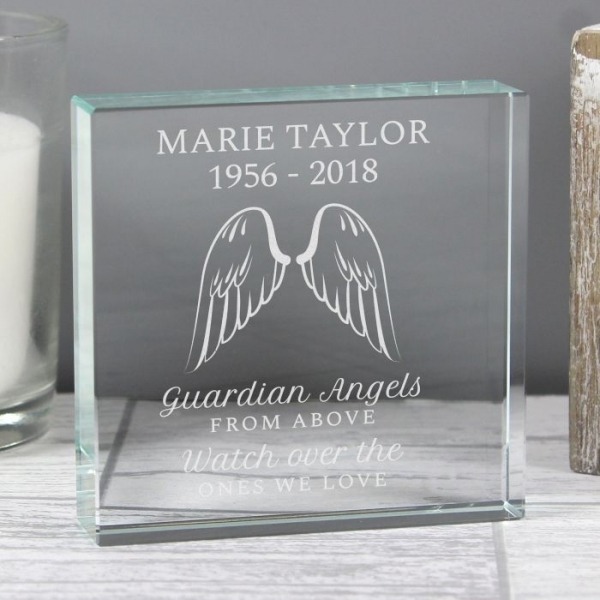 Guardian Angel Glass Token - Inscripture - Memorial Gift
