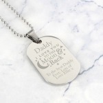 Moon & Back Dog Tag Men's Necklace - Inscripture - Personalised Jewellery