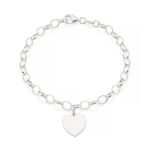 Silver Heart 2 Link Bracelet