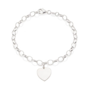Personalised Sterling Silver Heart Charm Bracelet - Inscripture - Personalised Jewellery