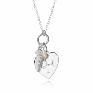 Feather & Crystal Handwriting Necklace - Inscripture - Memorial Jewellery