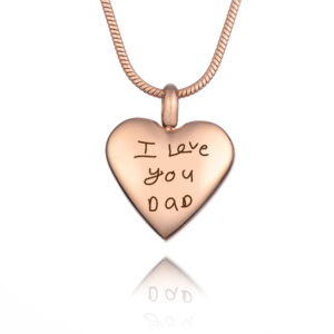 Handwriting Rose Gold Urn Necklace - Handwriting Jewellery- Memorial Jewellery - Ashes Jewellery - Inscripture