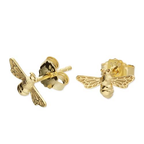 Gold Bee Earrings - Inscripture - Personalised Jewellery