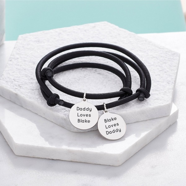 Daddy and me personalised bracelets - Inscripture - Personalised Jewellery