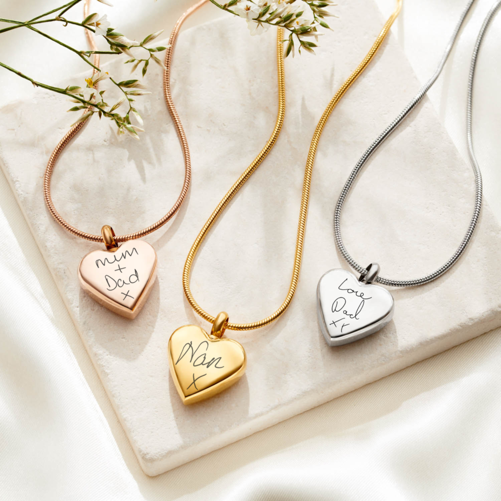 Handwriting Silver Urn Necklace Handwriting Jewellery - Memorial Jewellery - Inscripture