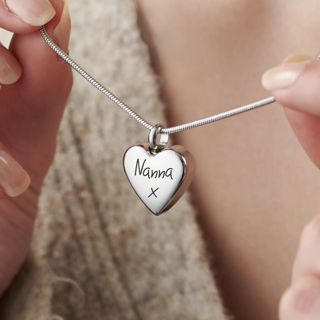 Handwriting Silver Urn Necklace - Handwriting Jewellery - Ashes Jewellery - Memorial Jewellery - Inscripture