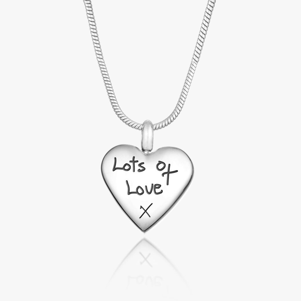 Handwriting Silver Ashes Necklace - Handwriting Jewellery - Ashes Jewellery - Memorial Jewellery - Inscripture