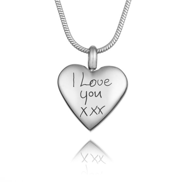 Handwriting Silver Urn Necklace - Handwriting Jewellery - Ashes Jewellery - Memorial Jewellery - Inscripture