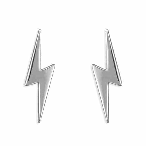 Sterling Silver Lightning Bolt earrings - - Inscripture - Personalised Jewellery