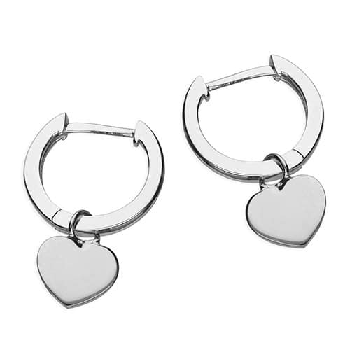 Silver Heart Huggie Earrings - Inscripture - Personalised Jewellery
