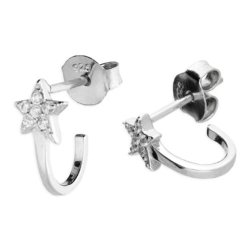 silver star stud hoop earrings - - Inscripture - Personalised Jewellery