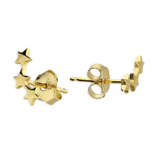 Gold Shooting Star Earrings - Inscripture - Personalised Jewellery