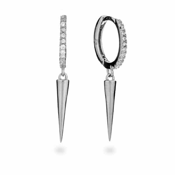Sterling Silver Spike Huggie Earrings - maria tash - inscripture - personalised jewellery