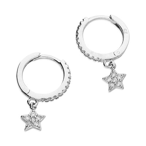 Star Diamonte Huggie Earrings - - Inscripture - Personalised Jewellery