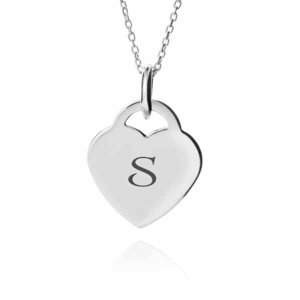 Silver Heart Necklace- inscripture - personalised jewellery
