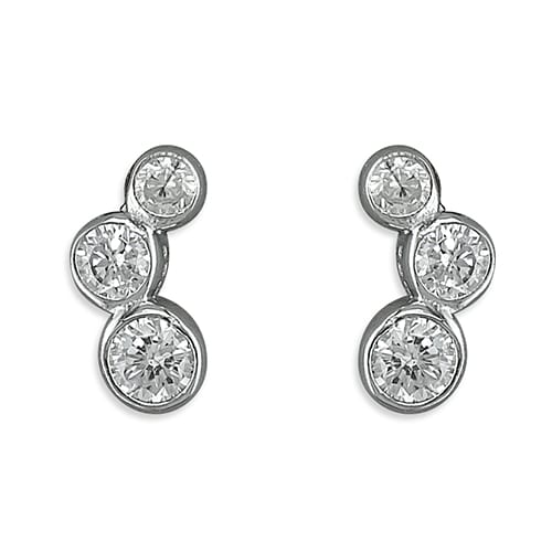 sterling silver trio stud earring Inscripture - Personalised Jewellery