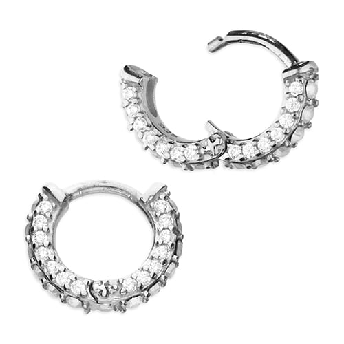 Silver Opal Huggie Earrings - Inscripture - Personalised Jewellery