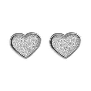 diamante heart earrings Inscripture - Personalised Jewellery