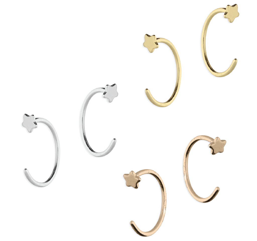 Star Pull Through Hoop Earrings - Inscripture - Earrings