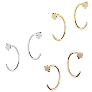 Star Pull Through Hoop Earrings - Inscripture - Earrings