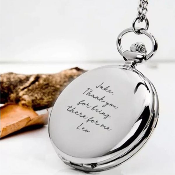 Handwriting Groomsmen pocket watch - Inscripture - Wedding - Memorial Jewellery