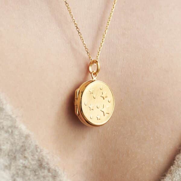 Gold Star Locket Inscripture - Personalised Jewellery - Handprint or Footprint Jewellery - Inscripture - Memorial Jewellery