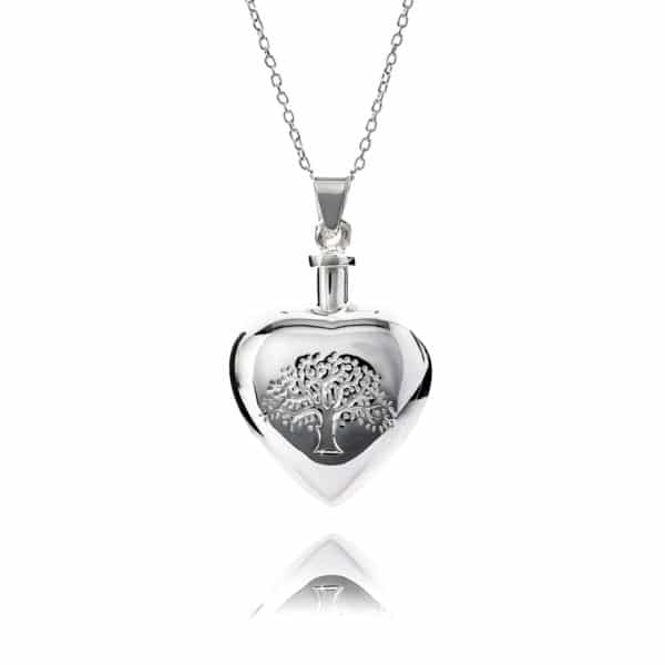 sterling silver tree of life urn necklace - inscripture - Ashes jewellery