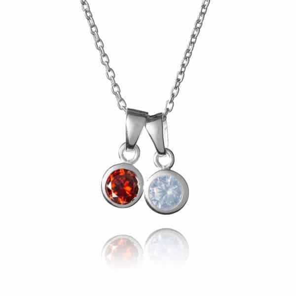 Bezel-Set Family Necklace for Mother, Family Jewelry 14K Gold 1-5  Birthstones | eBay