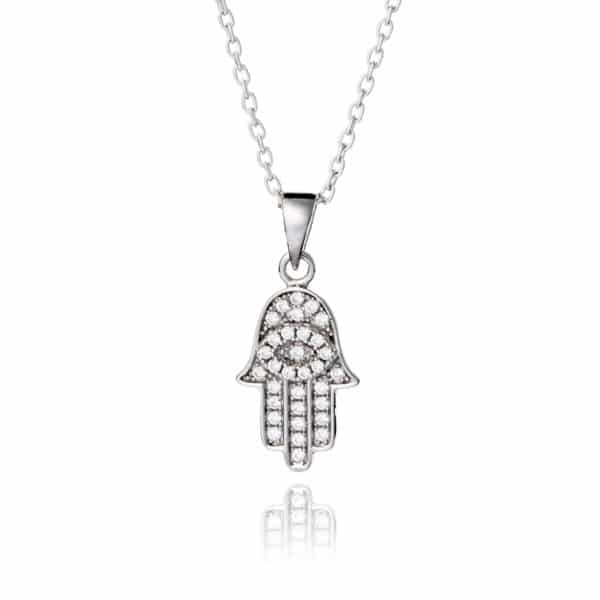 sterling silver Hamsa Hand Necklace - Inscripture - Personalised Jewellery
