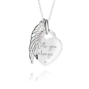 Actual Handwriting angel wing necklace - Inscripture - Personalised Jewellery
