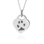 Inscripture - Paw Print Sterling Silver Heart Necklace