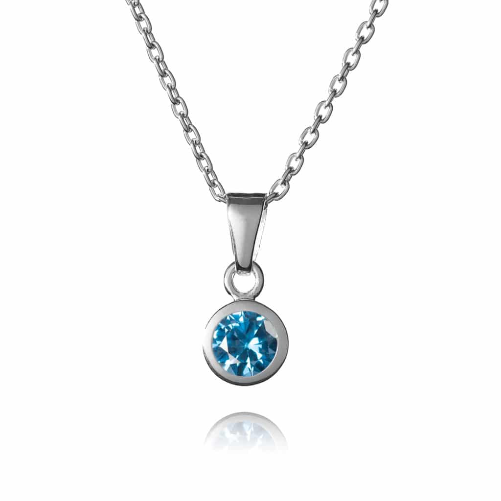 Sterling Silver December Birthstone Necklace - Inscripture - Personalised Jewellery