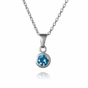 Sterling Silver December Birthstone Necklace - inscripture - personalised jewellery