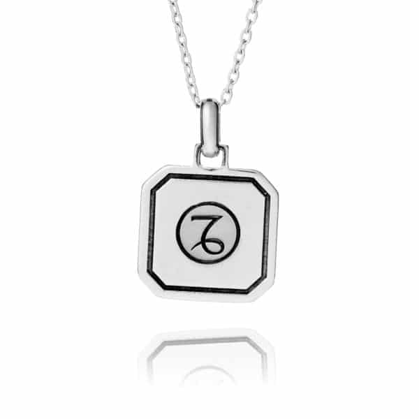 Sterling Silver Capricorn Zodiac Necklace - inscripture - personalised jewellery for him