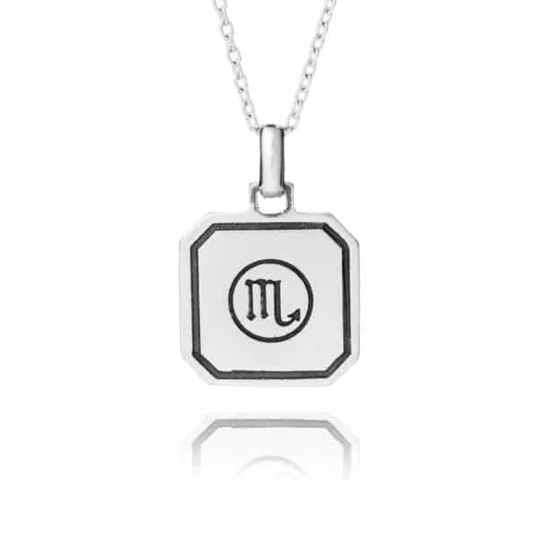 Sterling Silver Scorpio Zodiac Necklace - inscripture - personalised jewellery for him