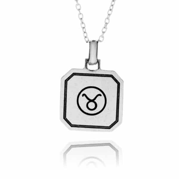 Sterling Silver Taurus Zodiac Necklace - Inscripture - Personalised jewellery for him