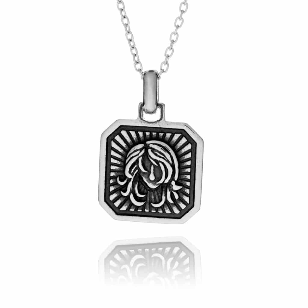 Sterling Silver Virgo Zodiac Necklace - inscripture - personalised jewellery for him