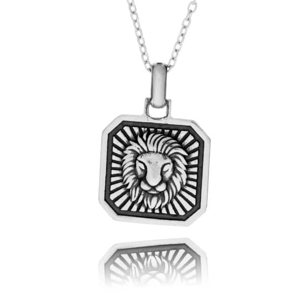 Sterling Silver Leo Zodiac Necklace - inscripture - personalised jewellery for him